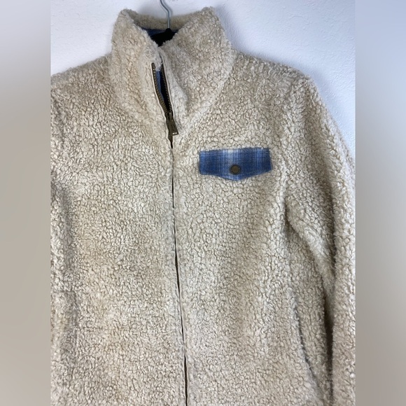 Pendleton Wool Blend Fuzzy Teddy Full Zip Cream Cozy‎ Warm Pockets Jacket Small - Picture 15 of 16